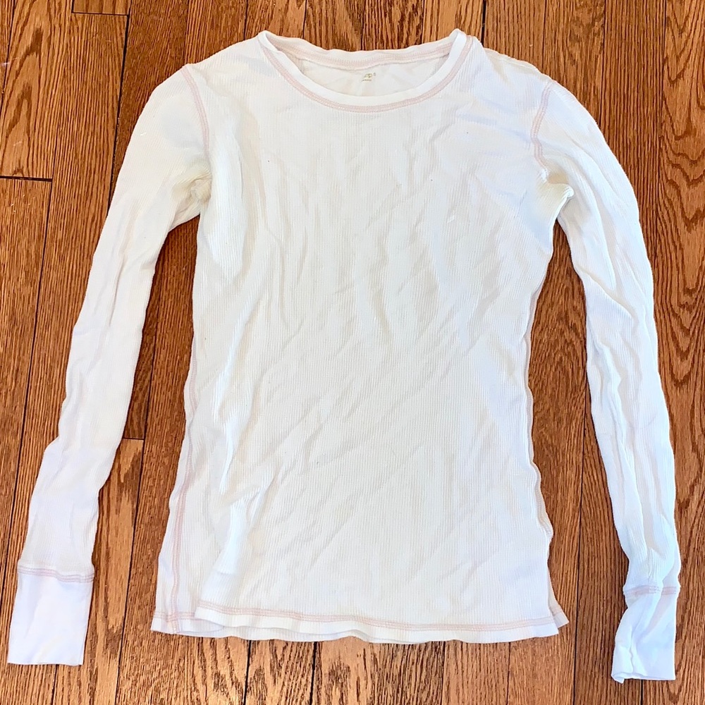 GAP White Long Sleeve Thermal Shirt